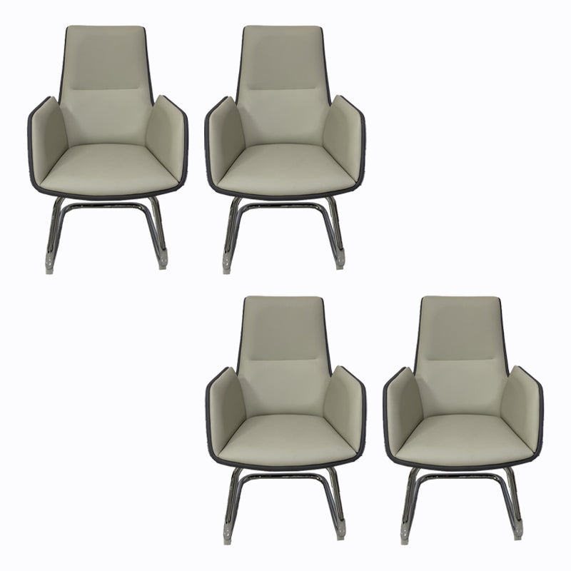 Armless Office Chair Conference Chair with Wheels for Office