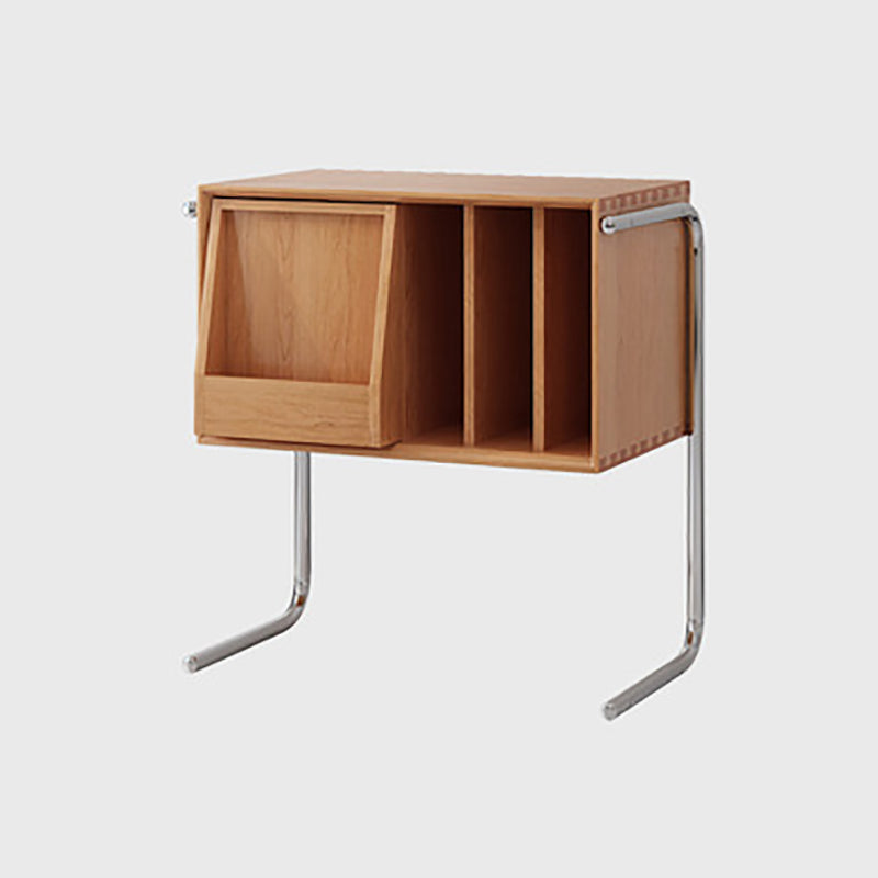 Modern Style Solid Wood Bookshelf Closed Back Bookcase with Door