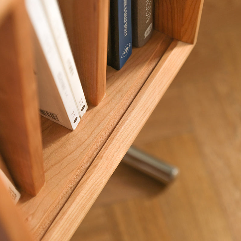 Modern Style Solid Wood Bookshelf Closed Back Bookcase with Door