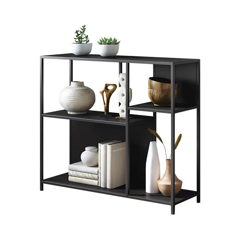 Horizontal Metal Bookcase Modern Open Back Bookshelf with Shelves