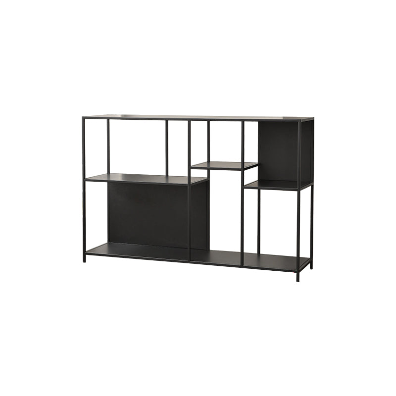 Horizontal Metal Bookcase Modern Open Back Bookshelf with Shelves