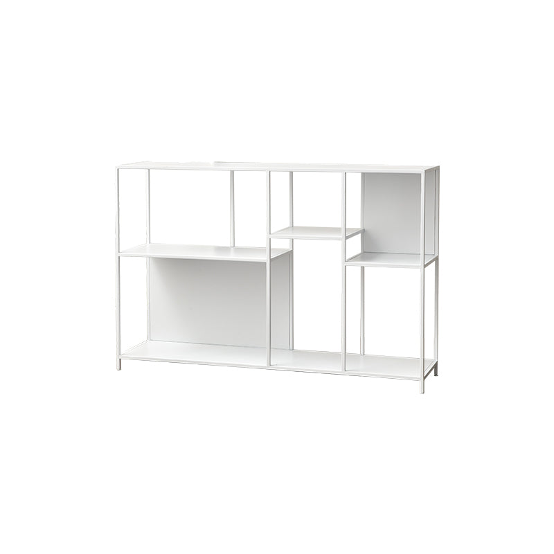 Horizontal Metal Bookcase Modern Open Back Bookshelf with Shelves