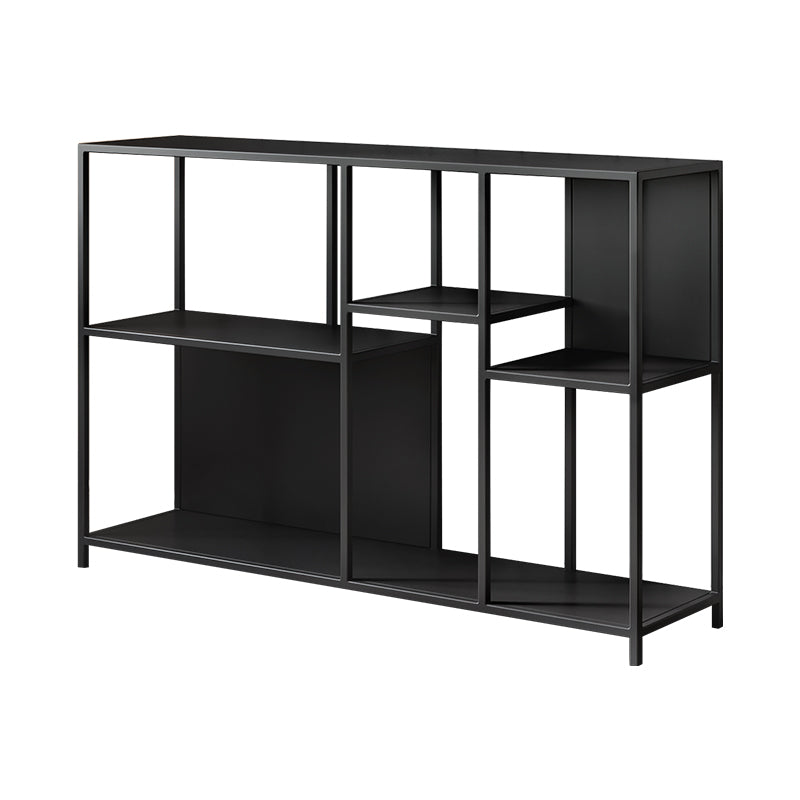 Horizontal Metal Bookcase Modern Open Back Bookshelf with Shelves