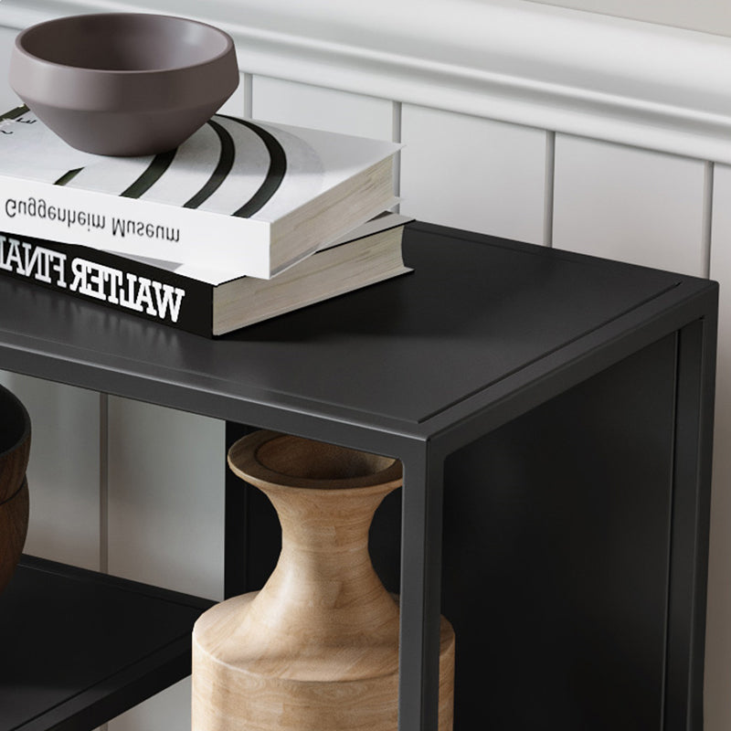 Horizontal Metal Bookcase Modern Open Back Bookshelf with Shelves