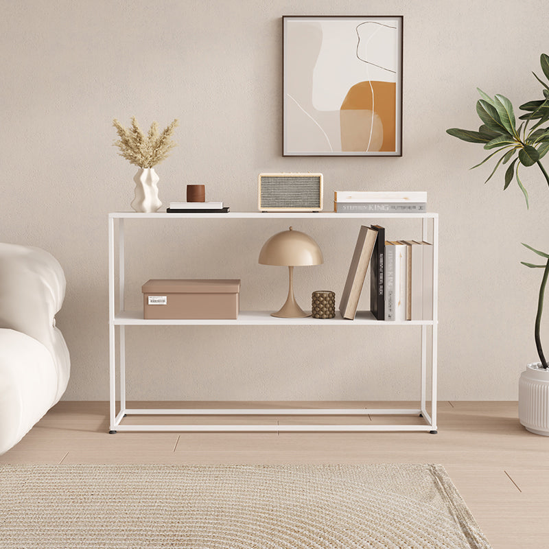 Horizontal Metal Bookshelf Modern Open Back Bookcase with Shelves