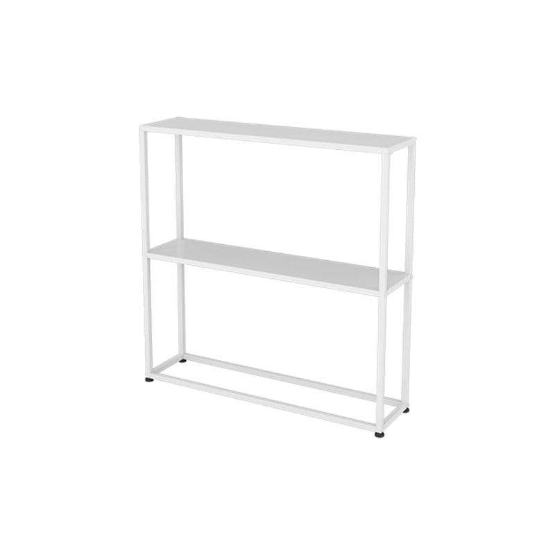 Horizontal Metal Bookshelf Modern Open Back Bookcase with Shelves