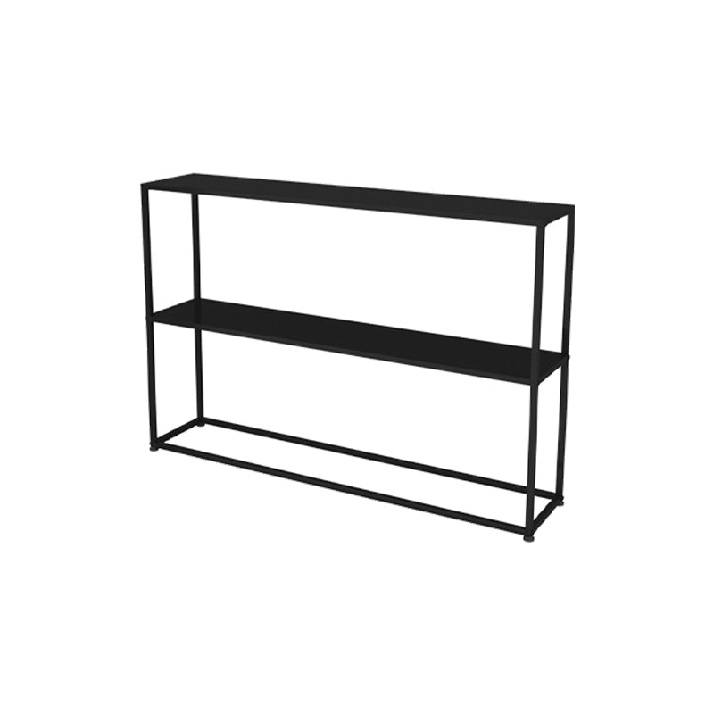 Horizontal Metal Bookshelf Modern Open Back Bookcase with Shelves