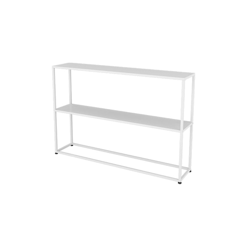 Horizontal Metal Bookshelf Modern Open Back Bookcase with Shelves