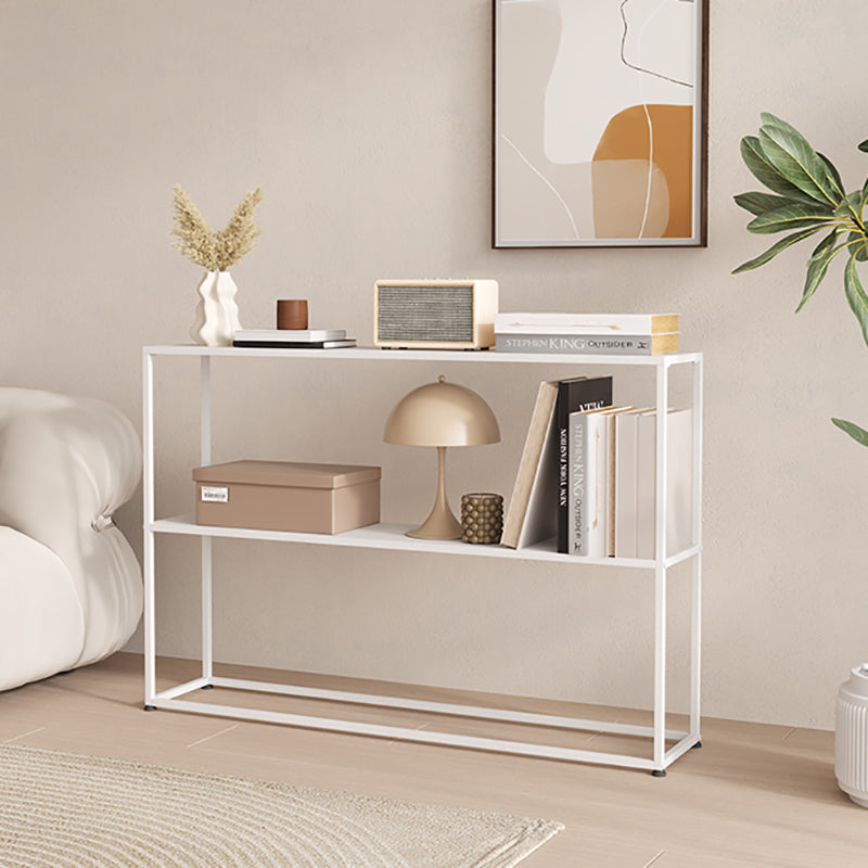 Horizontal Metal Bookshelf Modern Open Back Bookcase with Shelves