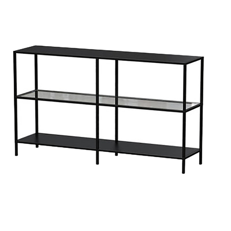 Modern Open Back Bookshelf Horizontal Metal Bookcase with Shelves