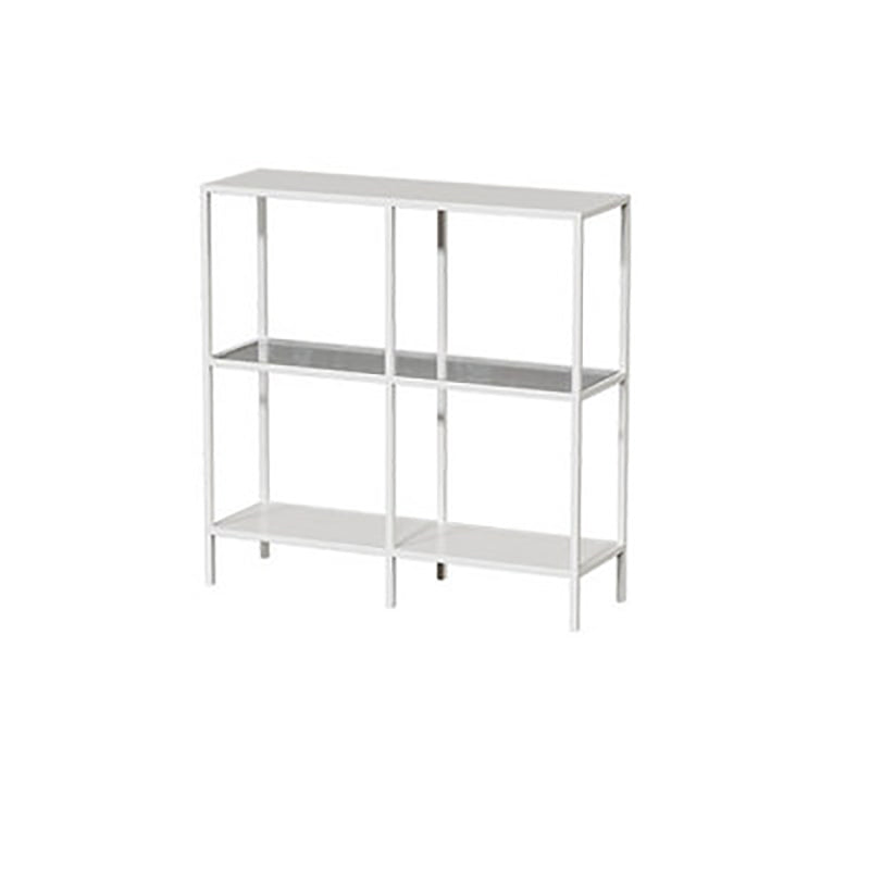 Modern Open Back Bookshelf Horizontal Metal Bookcase with Shelves