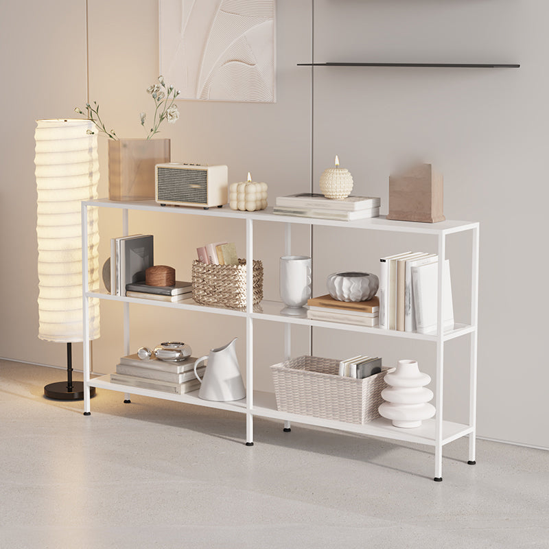 Modern Open Back Bookshelf Horizontal Metal Bookcase with Shelves