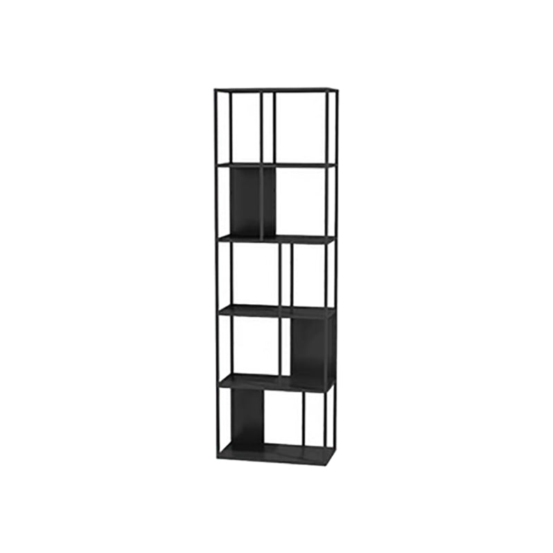 Contemporary Vertical Metal Bookshelf Open Back Bookcase with Shelves