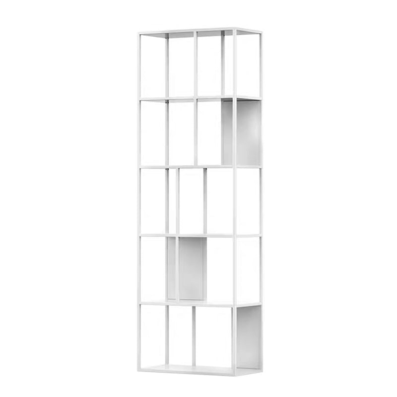 Contemporary Vertical Metal Bookshelf Open Back Bookcase with Shelves