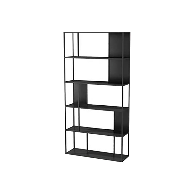 Contemporary Vertical Metal Bookshelf Open Back Bookcase with Shelves