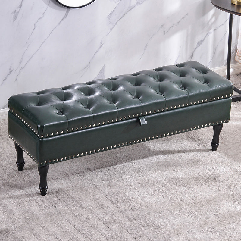Rectangle Upholstered Bedroom Bench Modern Seating Bench with Wooden Base