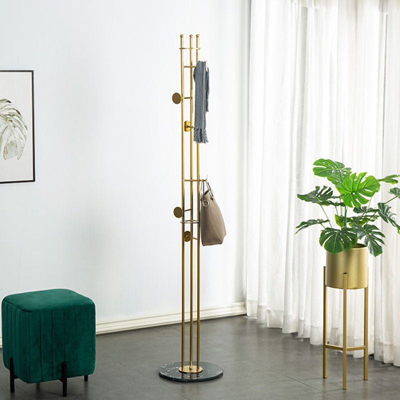 6 Hooks Metal Coat Hanger Luxury Marble Base Hall Tree for Living Room