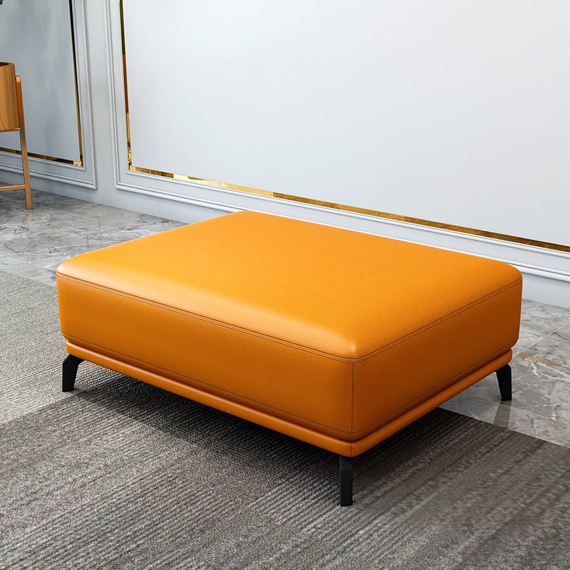 Rectangle Footstools Genuine Leather 23.4 Inch Width Standard Foot Stool