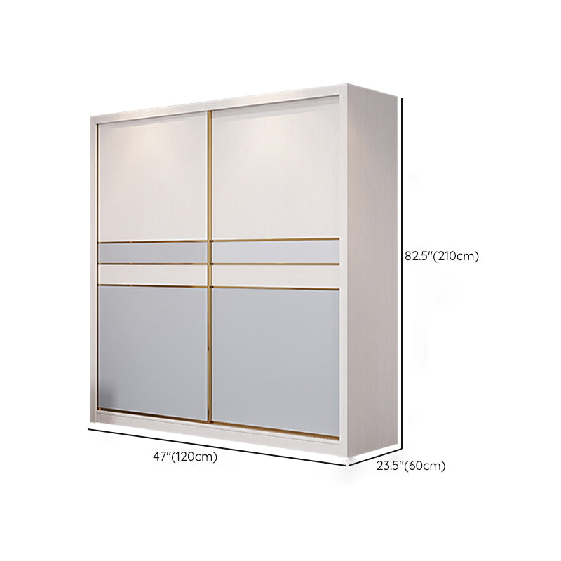 Bedroom Sliding Doors Armoire Coastal Wooden Storage Cabinet