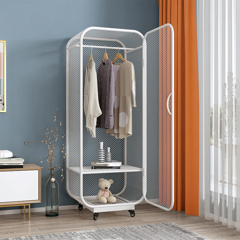 Bedroom Wardrobe Armoire Industrial Style Metal Storage Cabinet