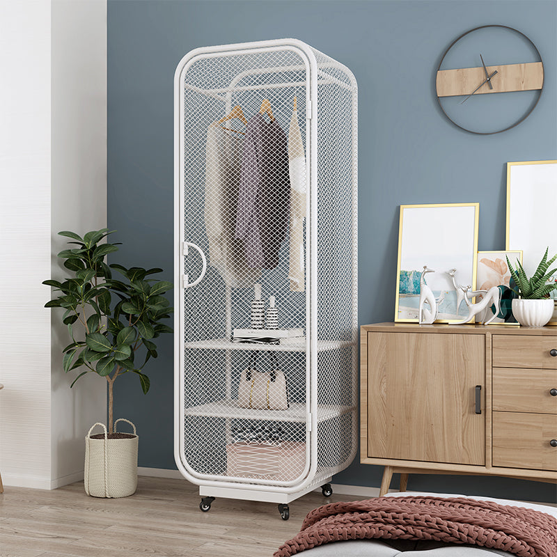 Bedroom Wardrobe Armoire Industrial Style Metal Storage Cabinet