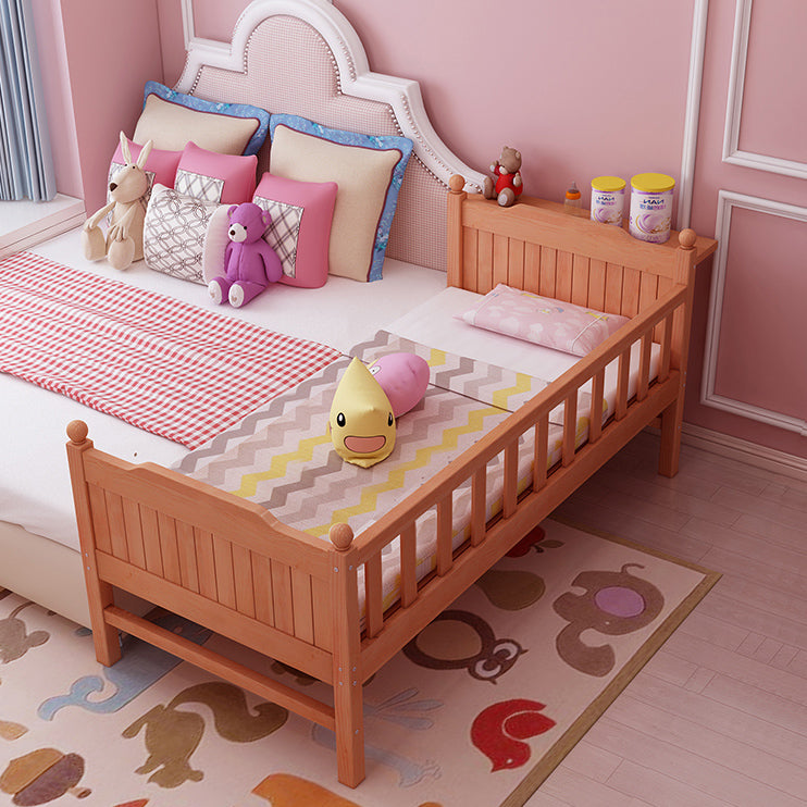 Washed Natural Nursery Crib Solid Wood Contemporary with Guardrail