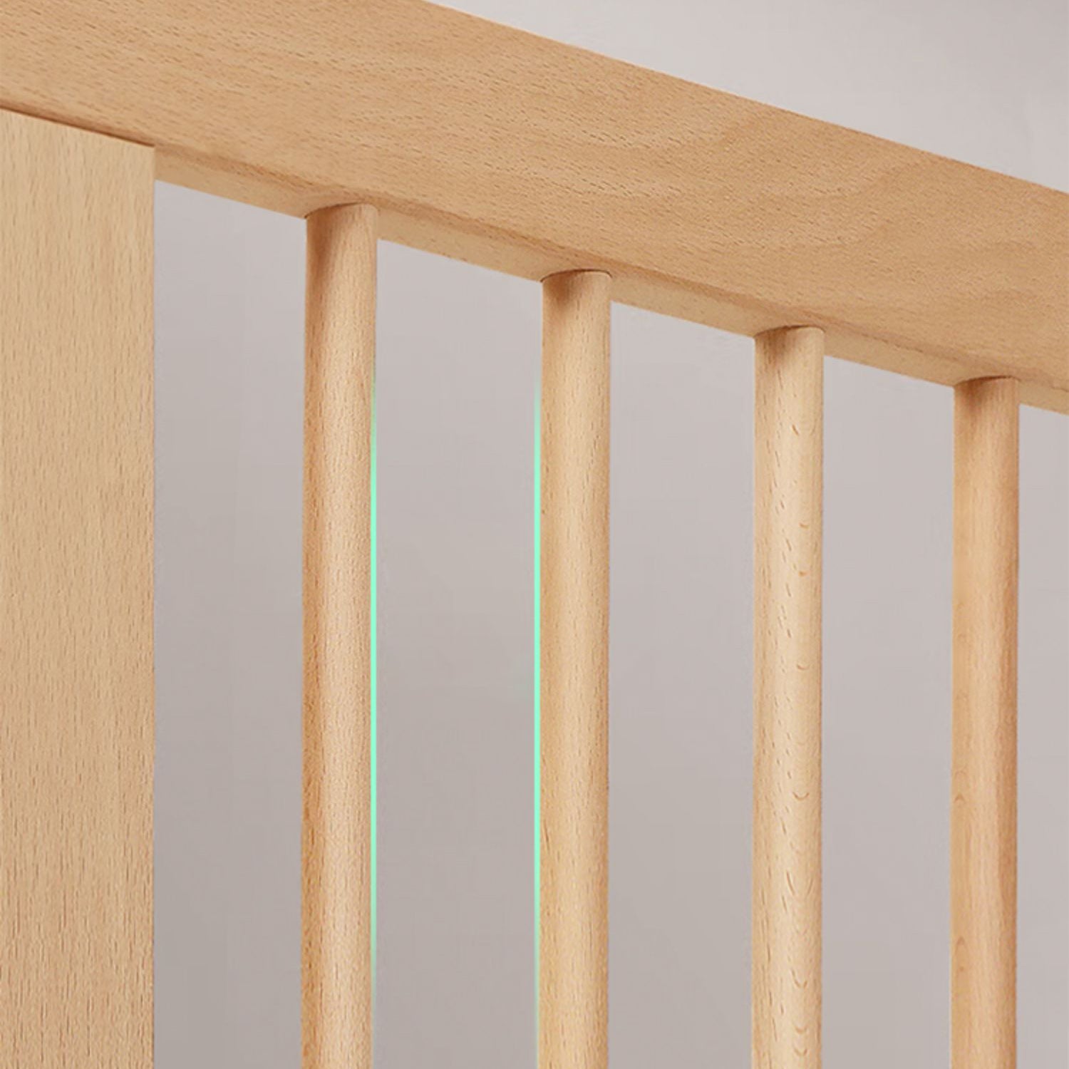 Solid Wood Contemporary Washed Nursery Bed with Guardrail for Bedroom
