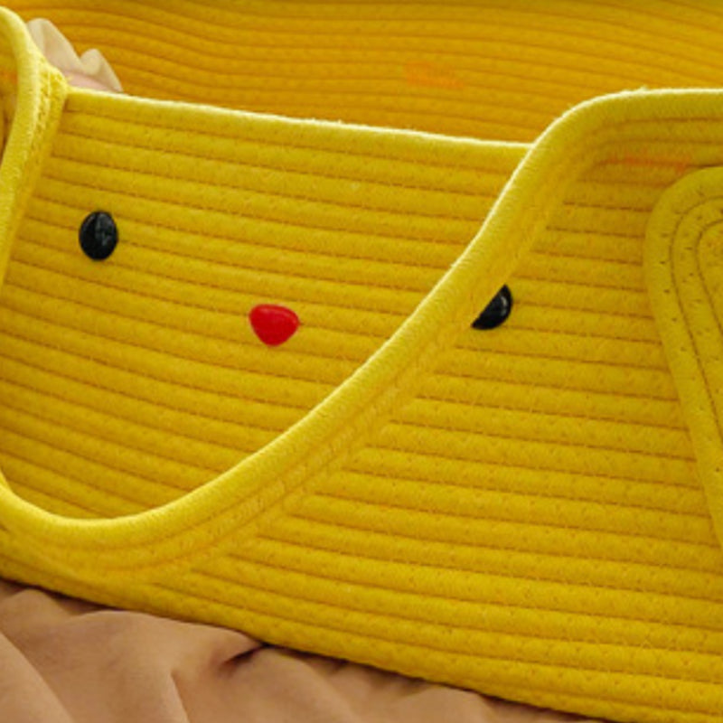 Contemporary Oval Portable Carrier Moses Basket in Yellow/Blue for Baby