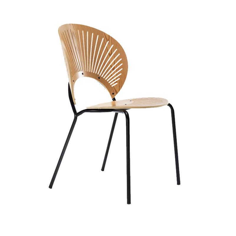 Modern Style Dining Chair Wooden Open Back Side Chair for Dining Room