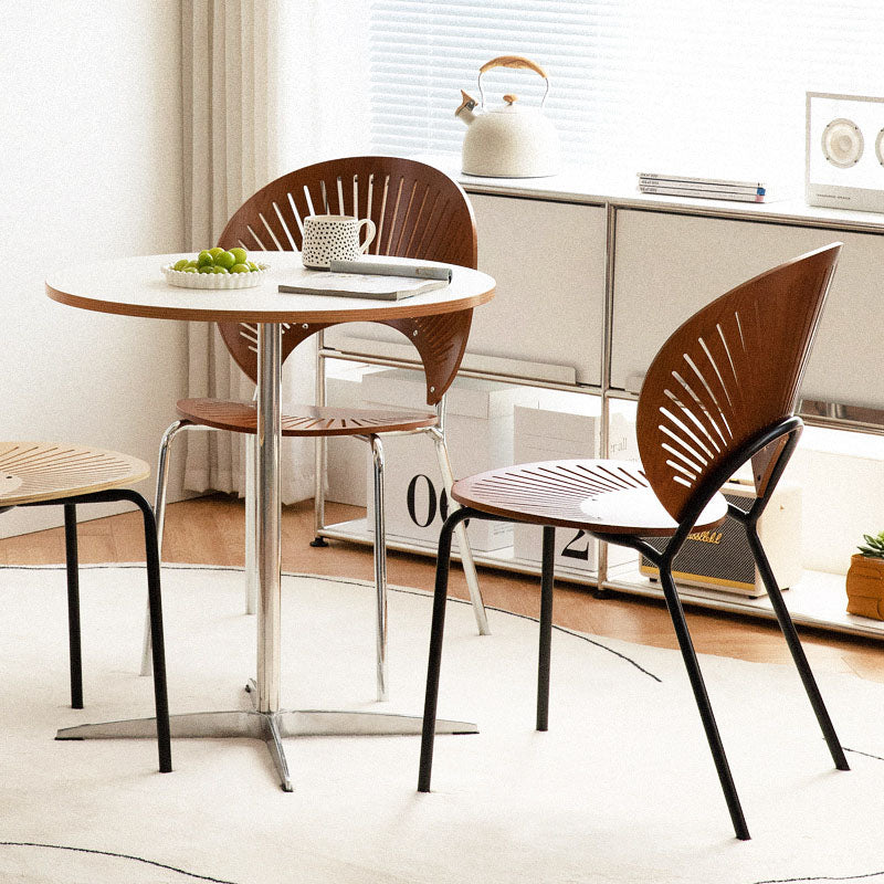 Modern Style Dining Chair Wooden Open Back Side Chair for Dining Room