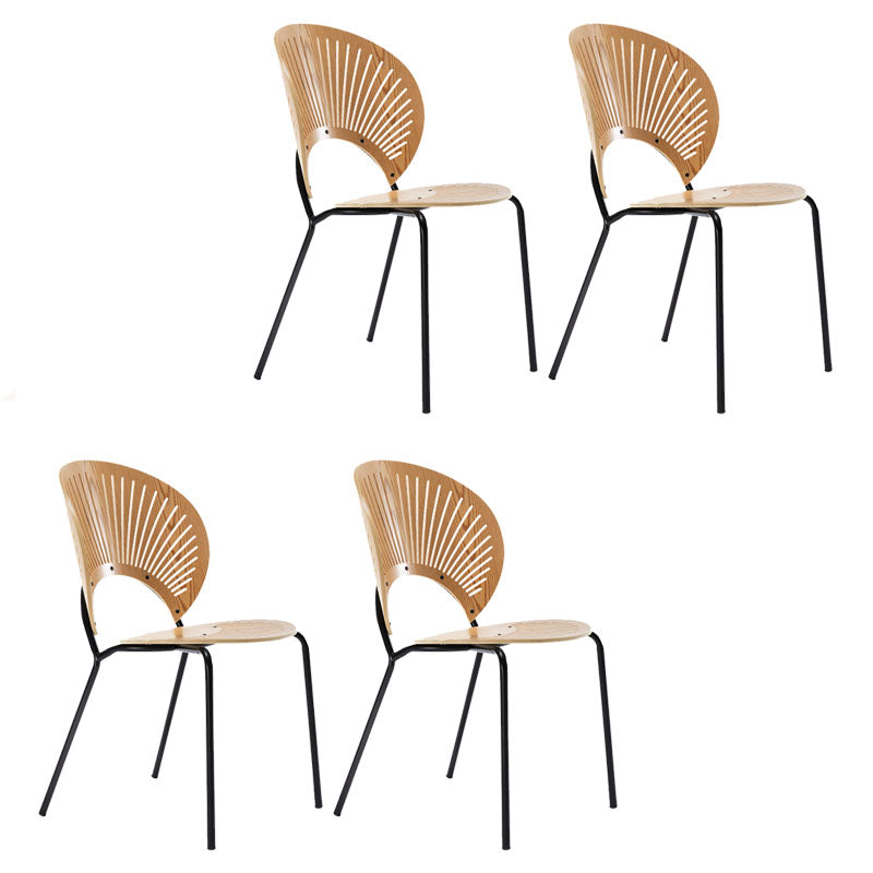 Modern Style Dining Chair Wooden Open Back Side Chair for Dining Room