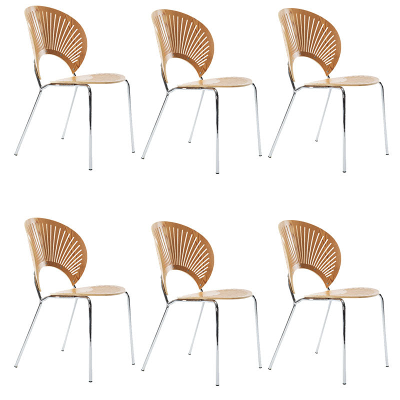 Modern Style Dining Chair Wooden Open Back Side Chair for Dining Room