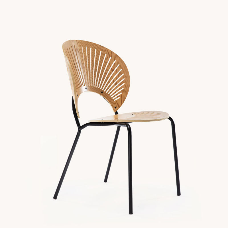 Modern Style Dining Chair Wooden Open Back Side Chair for Dining Room