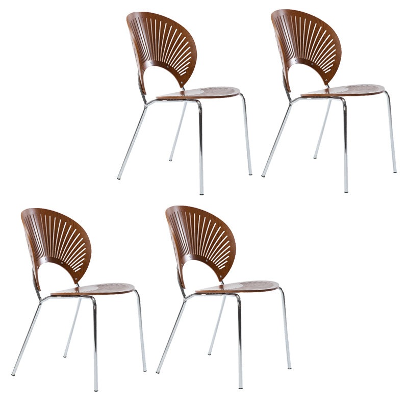 Modern Style Dining Chair Wooden Open Back Side Chair for Dining Room