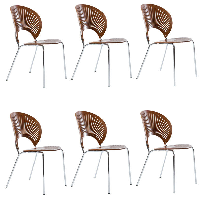 Modern Style Dining Chair Wooden Open Back Side Chair for Dining Room