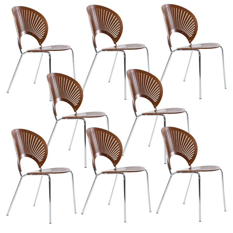 Modern Style Dining Chair Wooden Open Back Side Chair for Dining Room