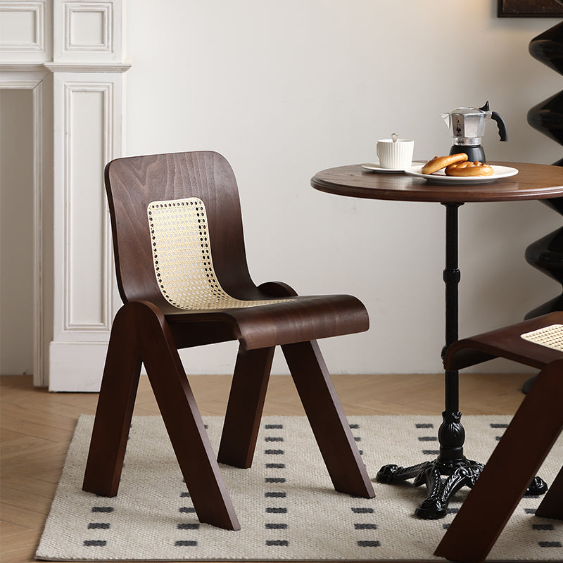 Modern Style Dining Chair Solid Wood Low Back Side Chair for Dining Room