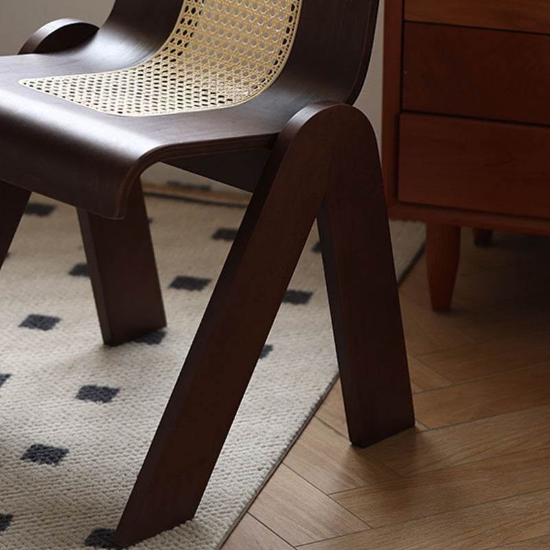 Modern Style Dining Chair Solid Wood Low Back Side Chair for Dining Room