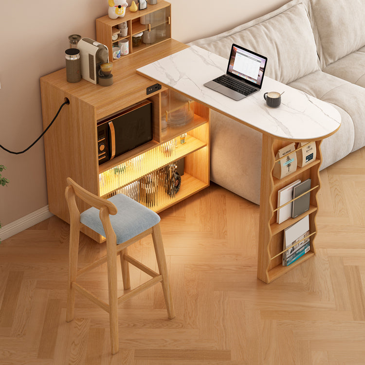 1/2/3 Pieces Bar Stool and Table Set Contemporary Full Natural