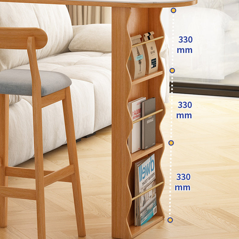 1/2/3 Pieces Bar Stool and Table Set Contemporary Full Natural