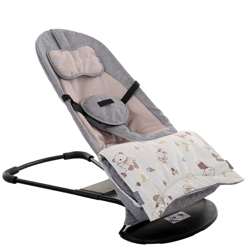Modern Metal Rocking Crib Cradle Foldable Height Adjustable with Bedding