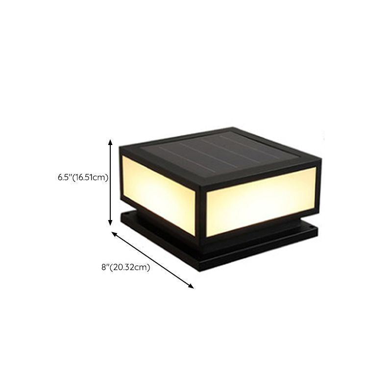 Modern Pillar Lighting Fixture Minimalist LED Solar Lamp for Garden