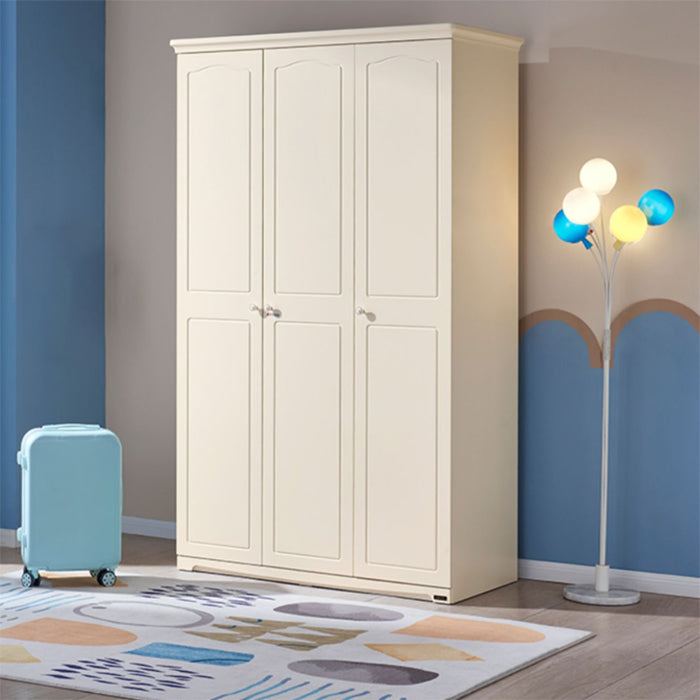 White Manufactured Wood with Shelves with Drawer Wardrobe Closet