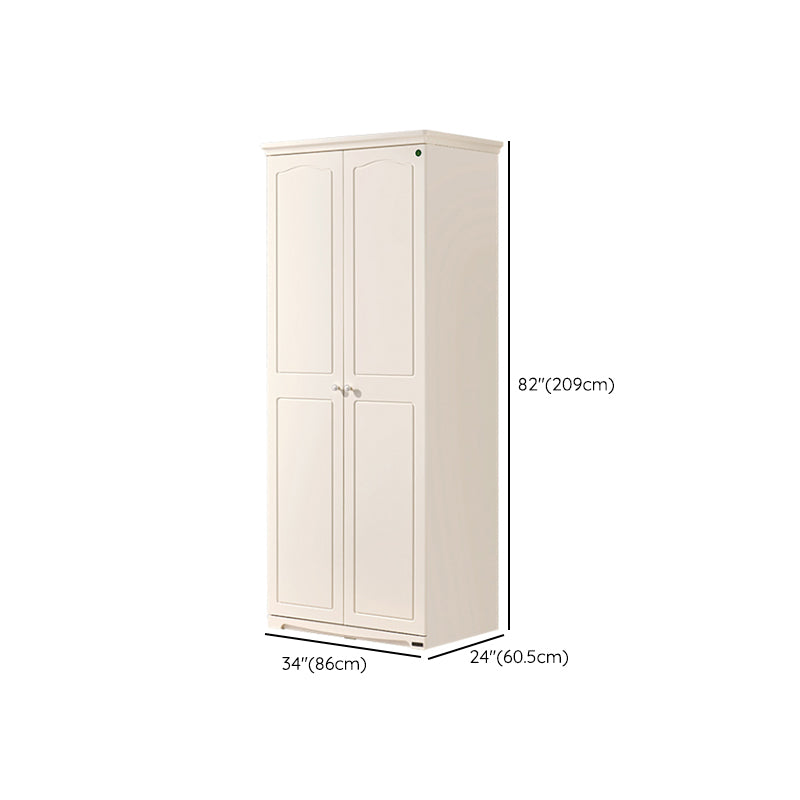 White Manufactured Wood with Shelves with Drawer Wardrobe Closet