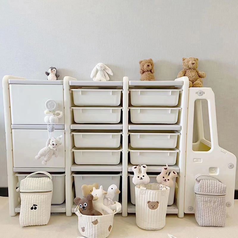 Modern Plastic Standard Kids Bookcase Open Back in Car Theme