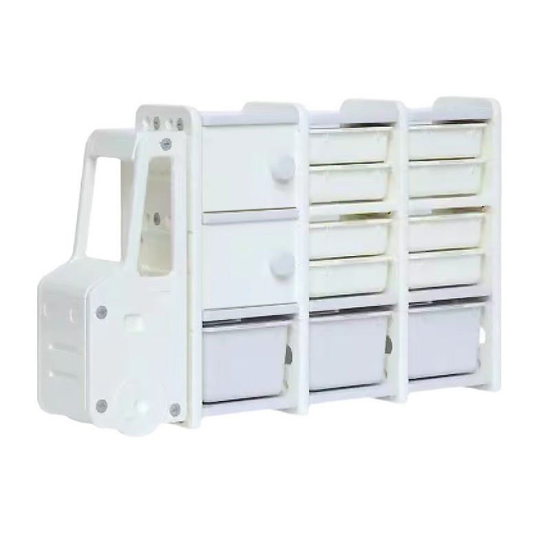 Modern Plastic Standard Kids Bookcase Open Back in Car Theme