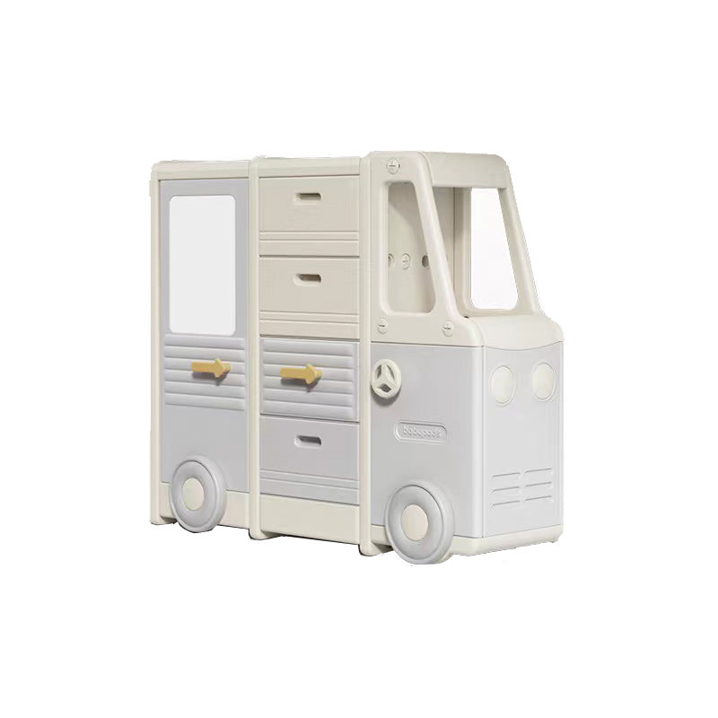 Modern Plastic Standard Kids Bookcase Open Back in Car Theme