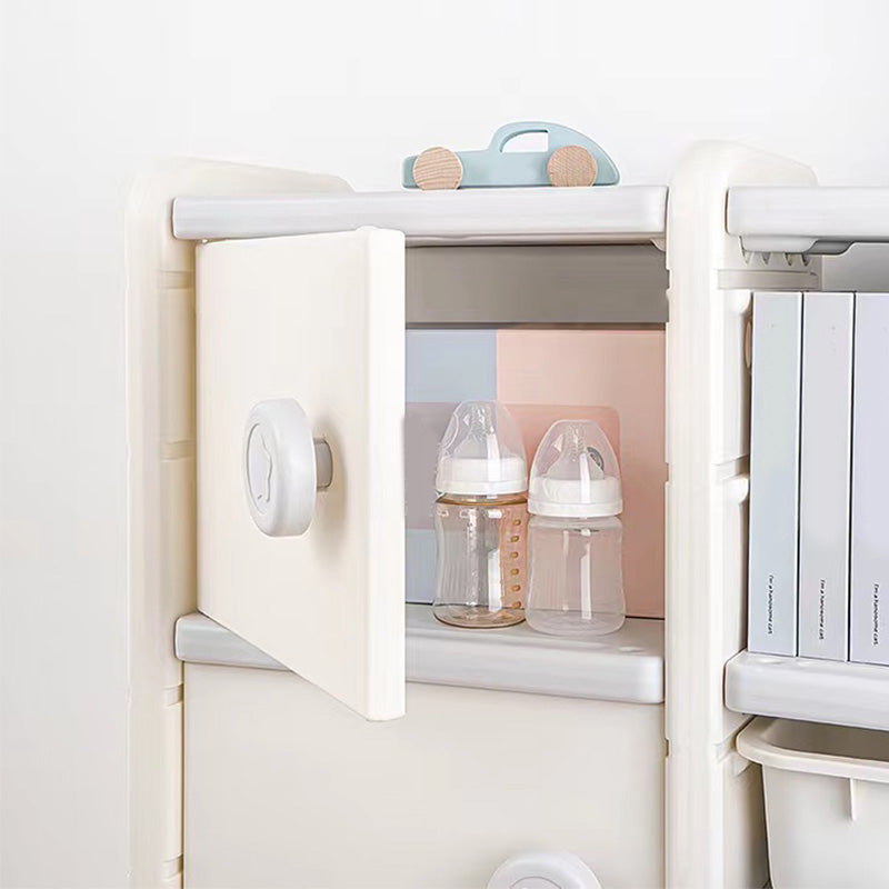 Modern Plastic Standard Kids Bookcase Open Back in Car Theme