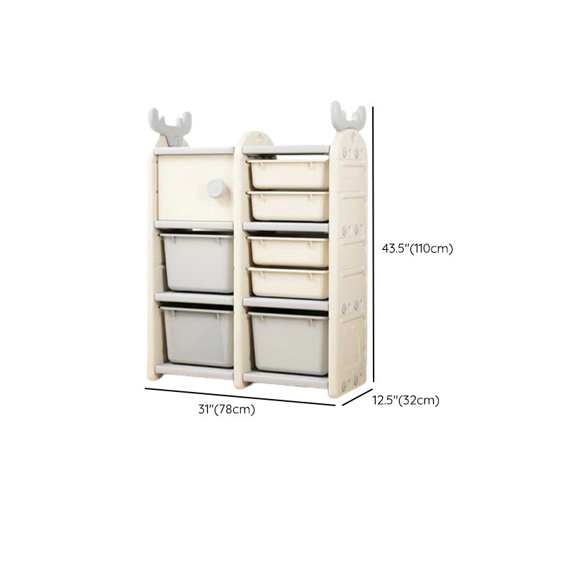 Modern Plastic Standard Kids Bookcase Open Back in Car Theme