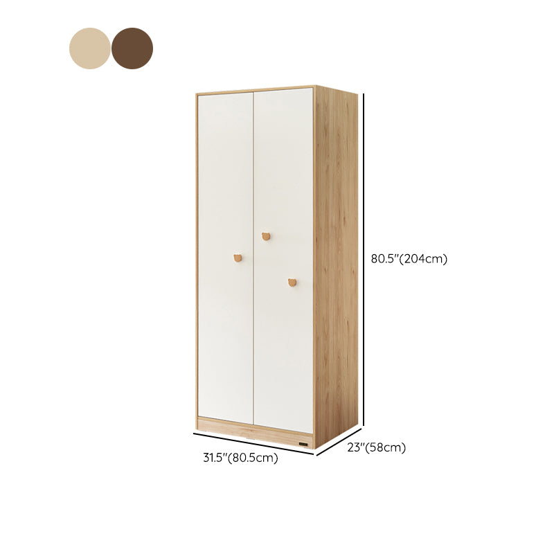 Manufactured Wood with Drawer with Garment Rod Wardrobe Closet